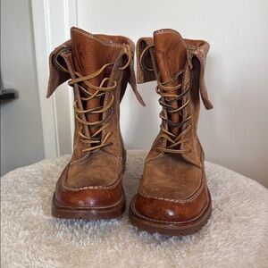 Women's Tan Lace Up Boots